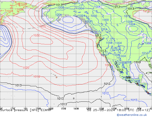 Surface pressure ECMWF Sa 25.05.2024 18 UTC