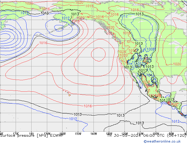 Atmosférický tlak ECMWF Čt 30.05.2024 06 UTC