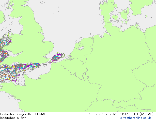 Isotachen Spaghetti ECMWF So 26.05.2024 18 UTC