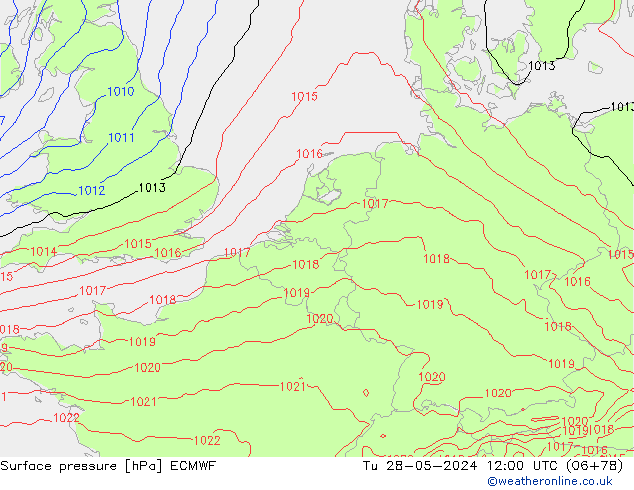 Surface pressure ECMWF Tu 28.05.2024 12 UTC