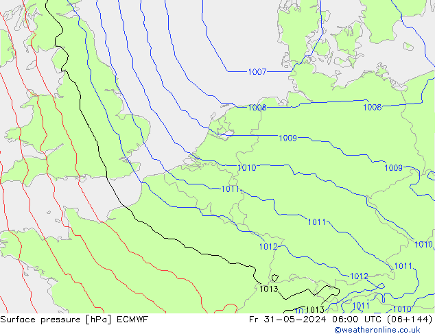 ciśnienie ECMWF pt. 31.05.2024 06 UTC