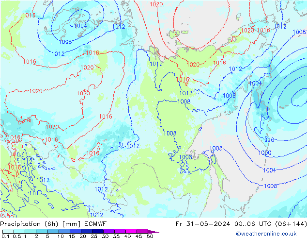 Precipitação (6h) ECMWF Sex 31.05.2024 06 UTC