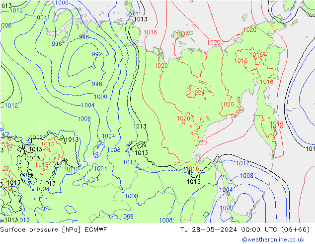 Yer basıncı ECMWF Sa 28.05.2024 00 UTC