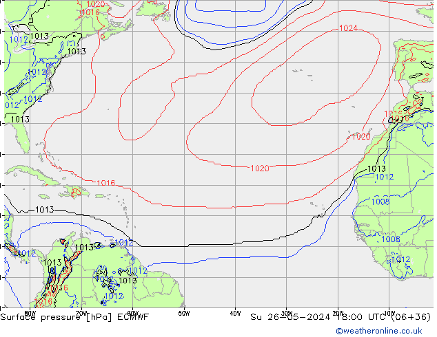 Surface pressure ECMWF Su 26.05.2024 18 UTC