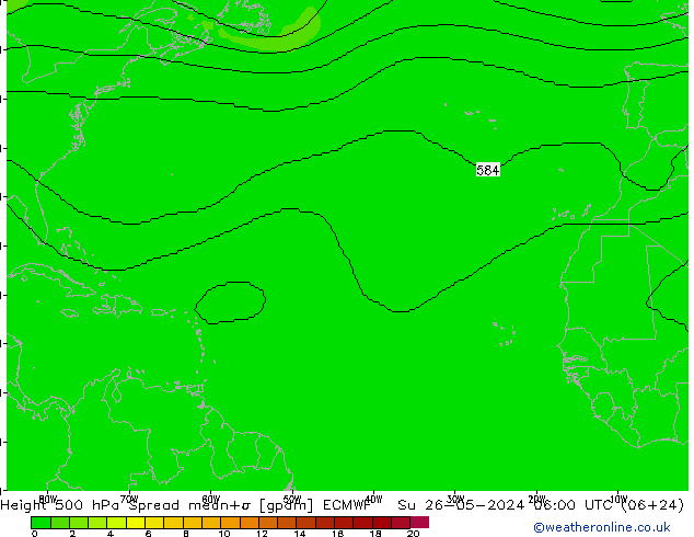 500 hPa Yüksekliği Spread ECMWF Paz 26.05.2024 06 UTC