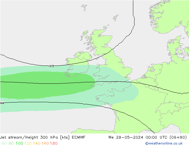 Straalstroom ECMWF wo 29.05.2024 00 UTC