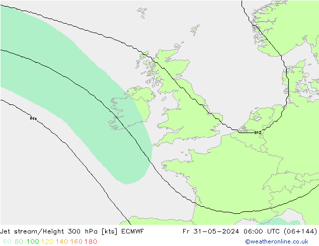 Jet stream/Height 300 hPa ECMWF Fr 31.05.2024 06 UTC