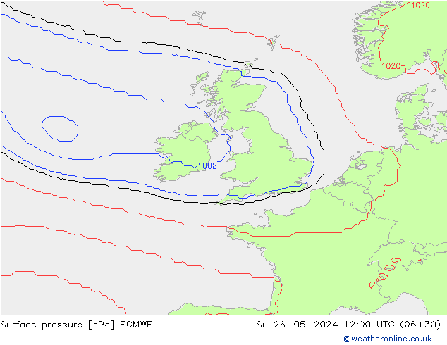 Yer basıncı ECMWF Paz 26.05.2024 12 UTC