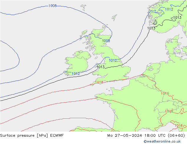 Bodendruck ECMWF Mo 27.05.2024 18 UTC