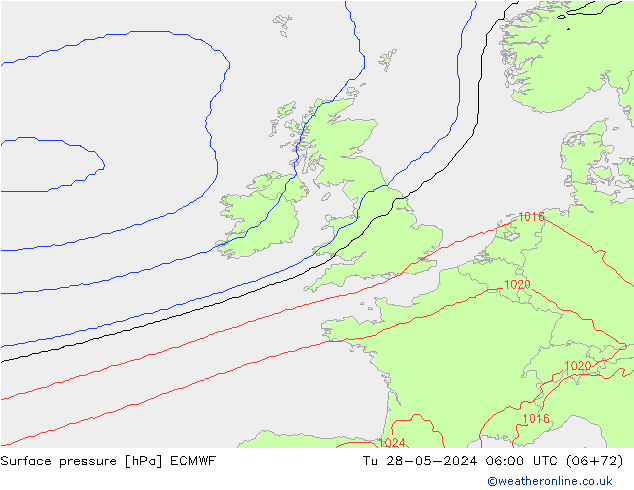 Surface pressure ECMWF Tu 28.05.2024 06 UTC