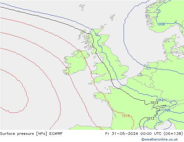 Bodendruck ECMWF Fr 31.05.2024 00 UTC