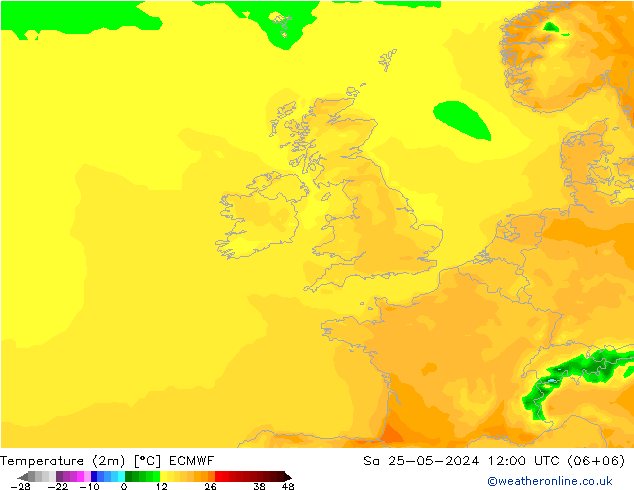 Temperature (2m) ECMWF So 25.05.2024 12 UTC