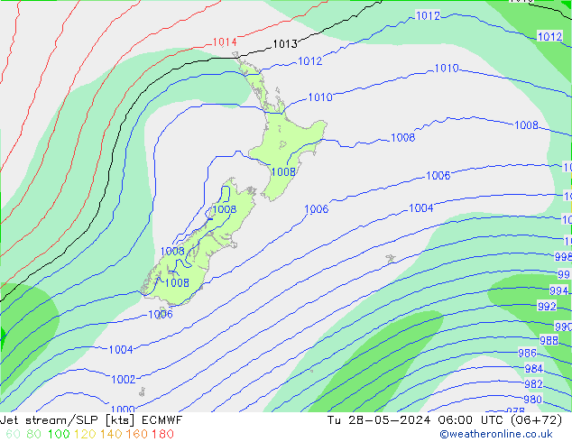 Jet Akımları/SLP ECMWF Sa 28.05.2024 06 UTC