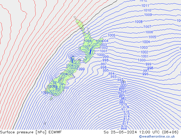 Luchtdruk (Grond) ECMWF za 25.05.2024 12 UTC