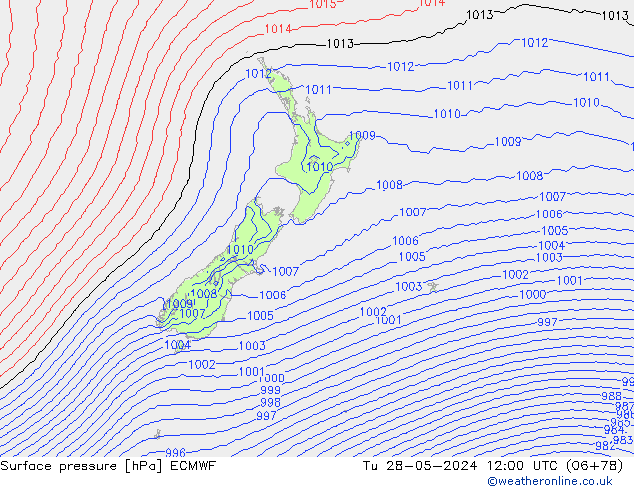 Surface pressure ECMWF Tu 28.05.2024 12 UTC