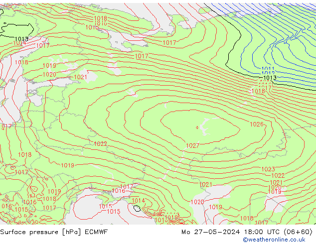 Luchtdruk (Grond) ECMWF ma 27.05.2024 18 UTC