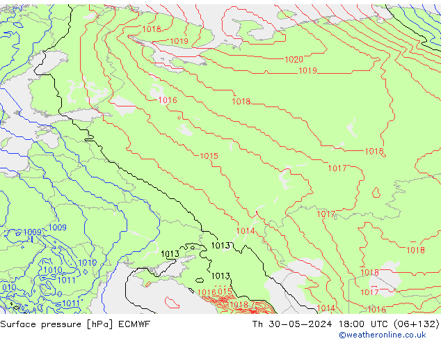 приземное давление ECMWF чт 30.05.2024 18 UTC