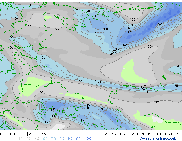 700 hPa Nispi Nem ECMWF Pzt 27.05.2024 00 UTC