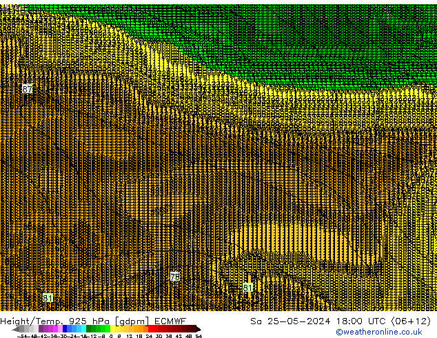 Géop./Temp. 925 hPa ECMWF sam 25.05.2024 18 UTC