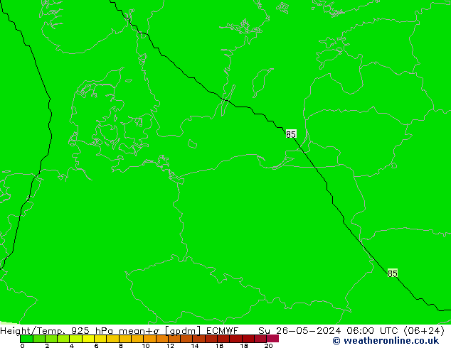 Height/Temp. 925 hPa ECMWF Su 26.05.2024 06 UTC