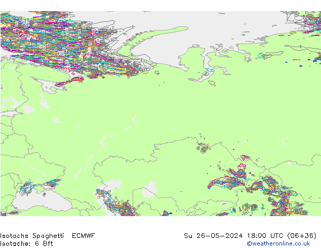 Izotacha Spaghetti ECMWF nie. 26.05.2024 18 UTC