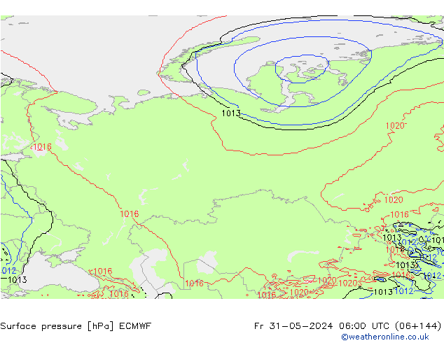 ciśnienie ECMWF pt. 31.05.2024 06 UTC