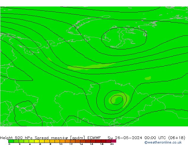 Géop. 500 hPa Spread ECMWF dim 26.05.2024 00 UTC