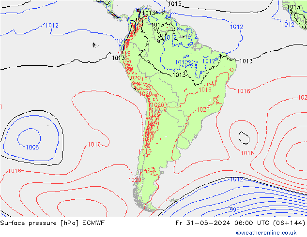 Surface pressure ECMWF Fr 31.05.2024 06 UTC