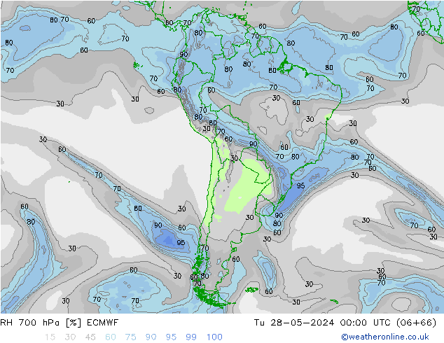 RH 700 hPa ECMWF Tu 28.05.2024 00 UTC