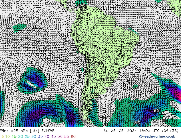 Wind 925 hPa ECMWF zo 26.05.2024 18 UTC
