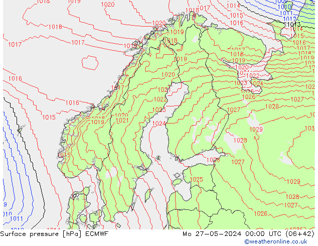 Yer basıncı ECMWF Pzt 27.05.2024 00 UTC