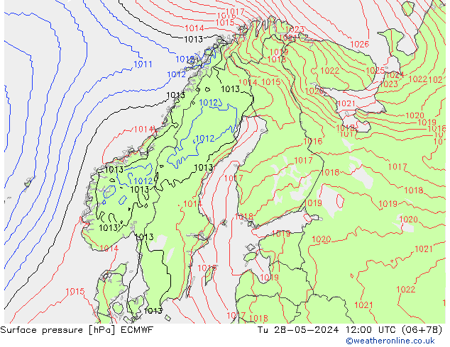 Surface pressure ECMWF Tu 28.05.2024 12 UTC