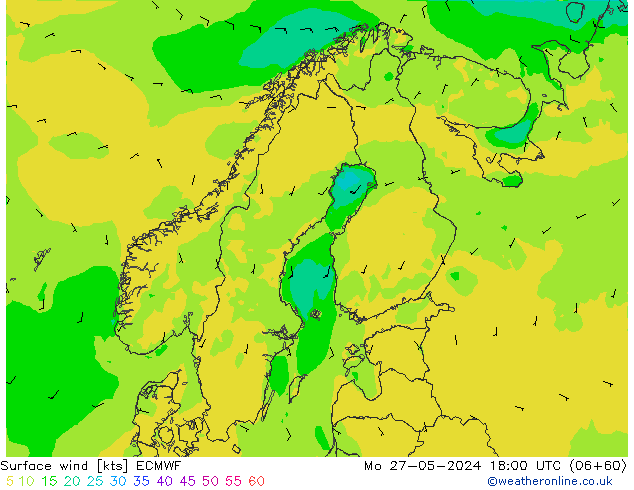 Surface wind ECMWF Mo 27.05.2024 18 UTC