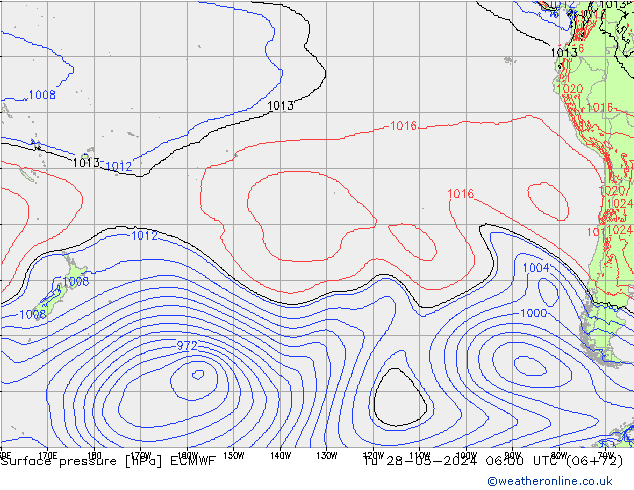 Surface pressure ECMWF Tu 28.05.2024 06 UTC