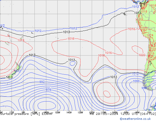 Surface pressure ECMWF We 29.05.2024 12 UTC