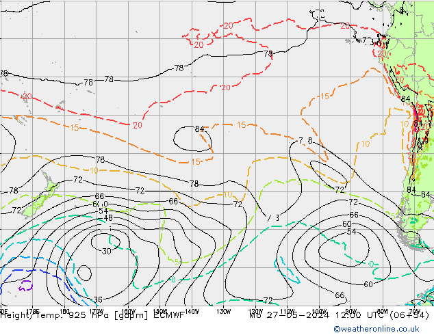 Height/Temp. 925 hPa ECMWF  27.05.2024 12 UTC