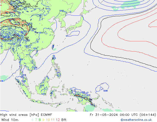 High wind areas ECMWF Fr 31.05.2024 06 UTC