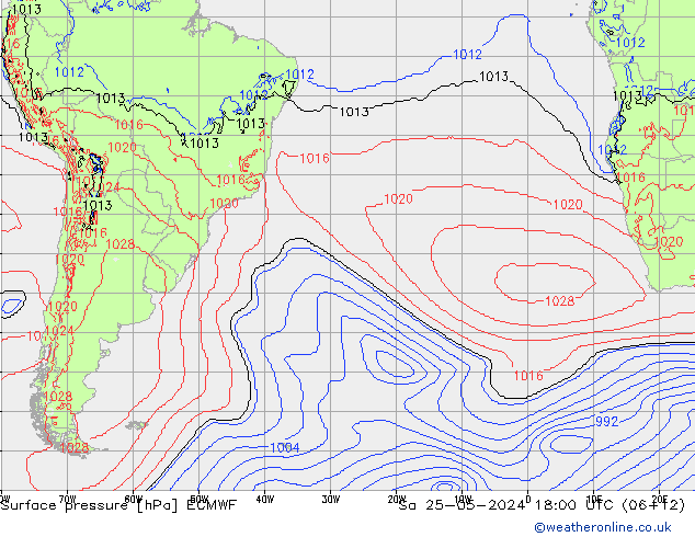 Luchtdruk (Grond) ECMWF za 25.05.2024 18 UTC