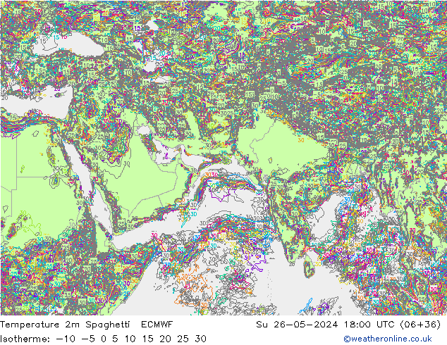Sıcaklık Haritası 2m Spaghetti ECMWF Paz 26.05.2024 18 UTC