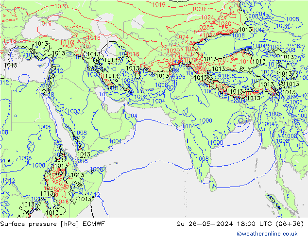 Yer basıncı ECMWF Paz 26.05.2024 18 UTC