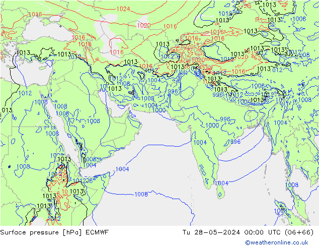 Surface pressure ECMWF Tu 28.05.2024 00 UTC