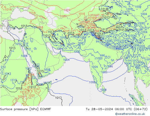 Yer basıncı ECMWF Sa 28.05.2024 06 UTC