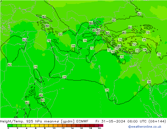 Height/Temp. 925 hPa ECMWF ven 31.05.2024 06 UTC