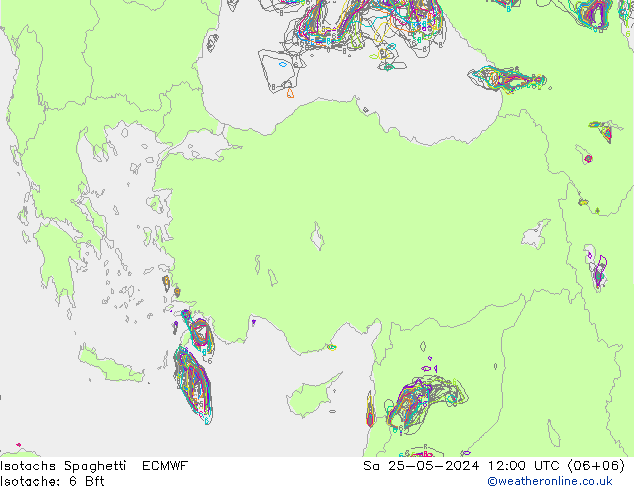 Eşrüzgar Hızları Spaghetti ECMWF Cts 25.05.2024 12 UTC