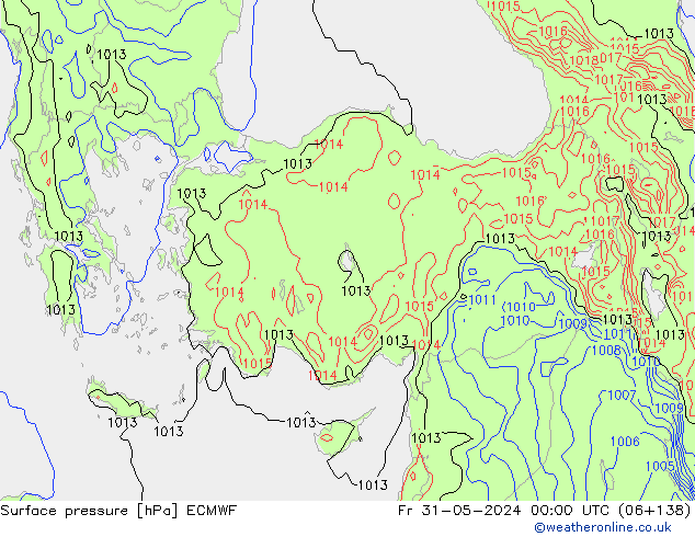 ciśnienie ECMWF pt. 31.05.2024 00 UTC