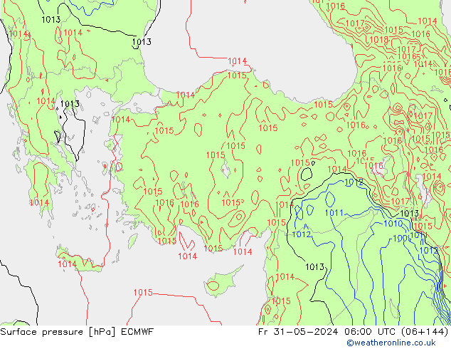 Bodendruck ECMWF Fr 31.05.2024 06 UTC