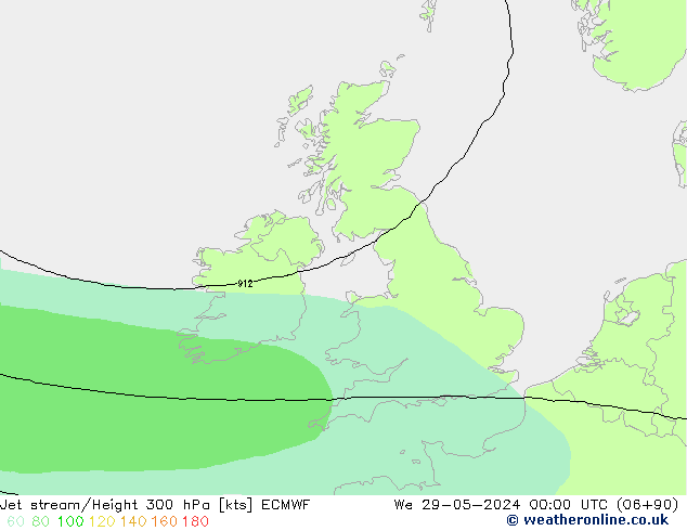 Jet stream/Height 300 hPa ECMWF We 29.05.2024 00 UTC