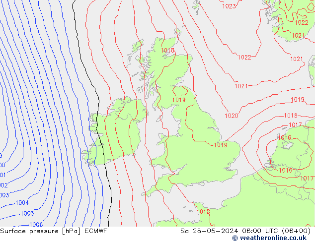 Luchtdruk (Grond) ECMWF za 25.05.2024 06 UTC