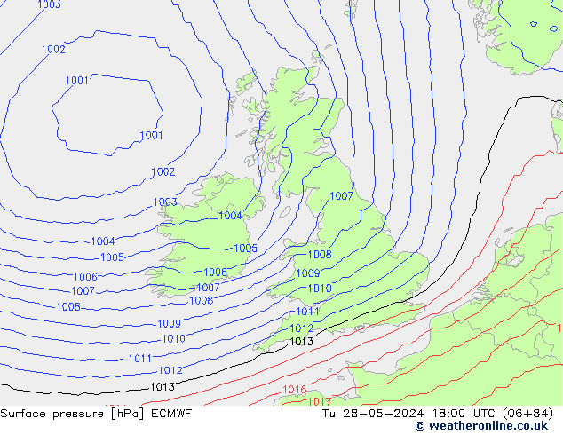 Surface pressure ECMWF Tu 28.05.2024 18 UTC