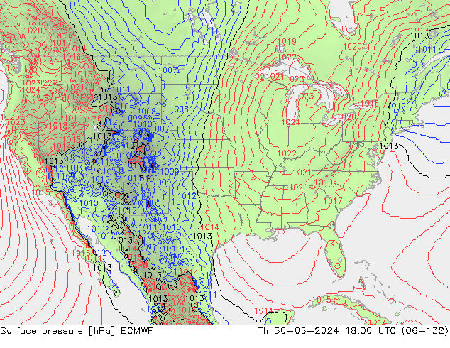 Bodendruck ECMWF Do 30.05.2024 18 UTC